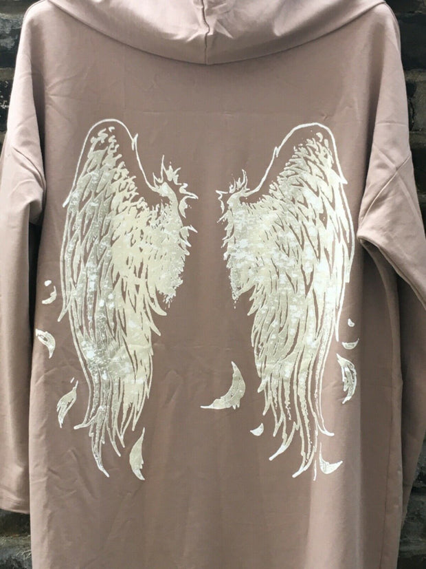 angel wings hooded tunic dress